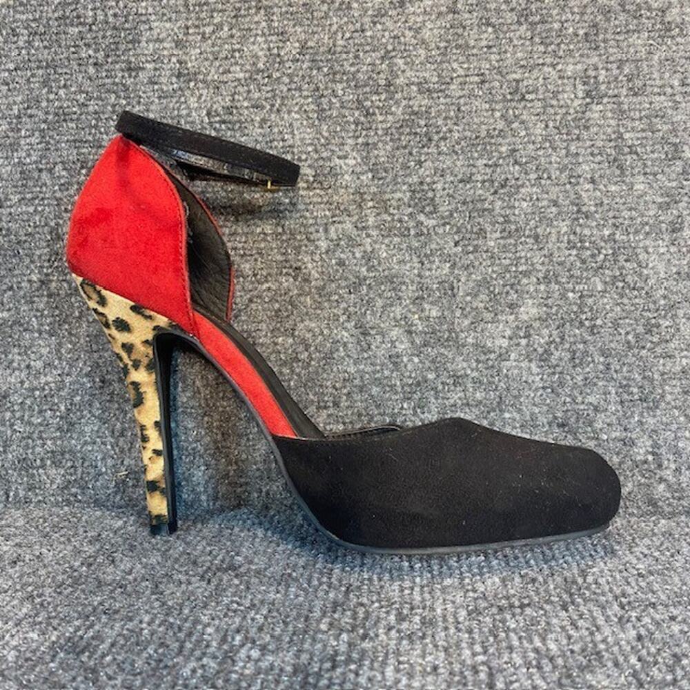 Call It Spring Shoes Heels Size 8 Red Black Leopard Strappy Stiletto Womens Prom